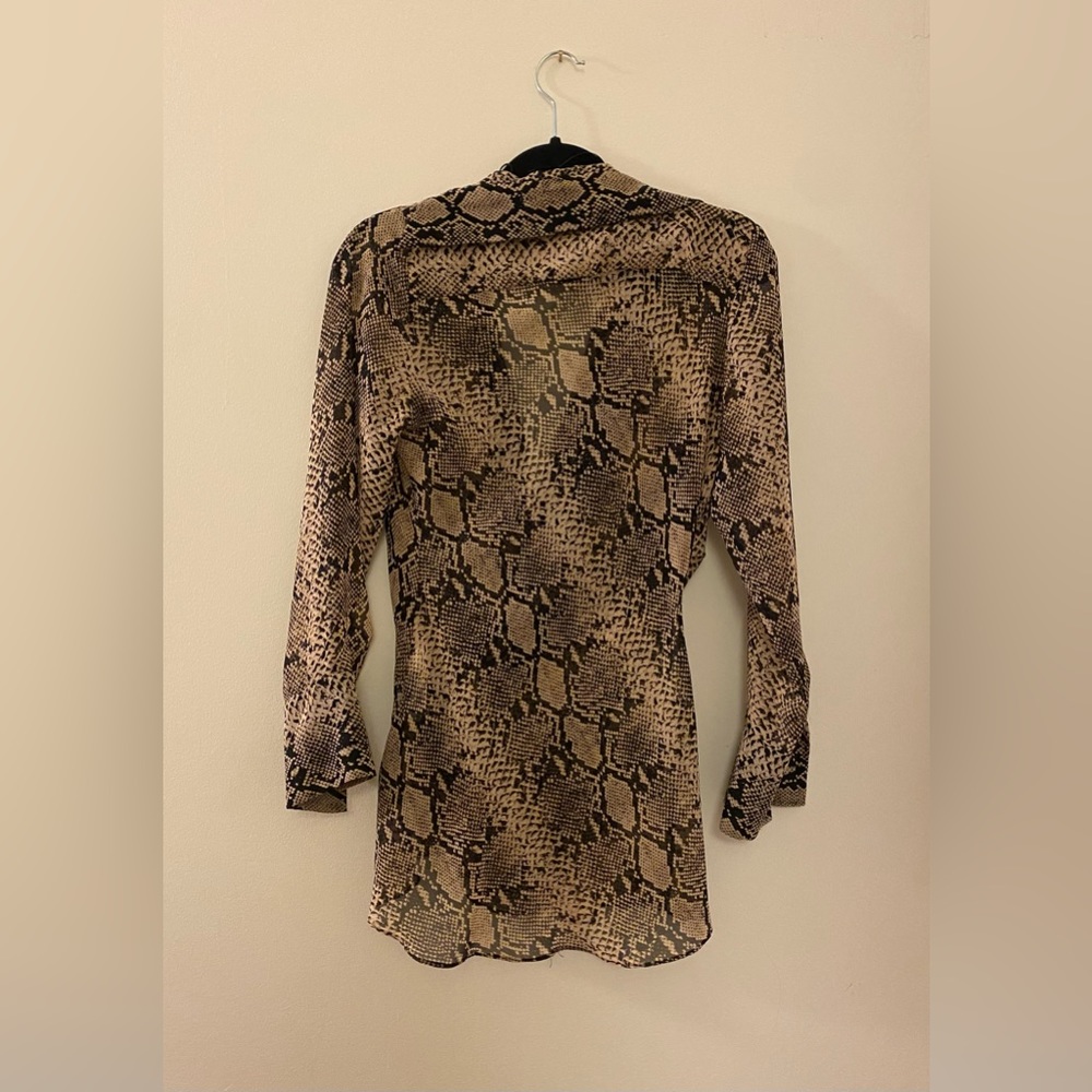 Zara Snake Python Drape Wrap Blouse - image 3